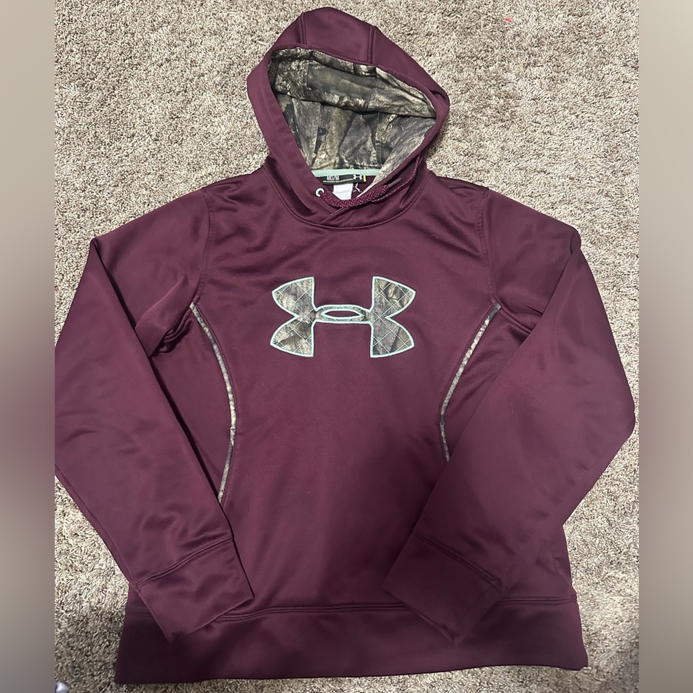 Under Armour Burgundy Hoodie with Camo Accent